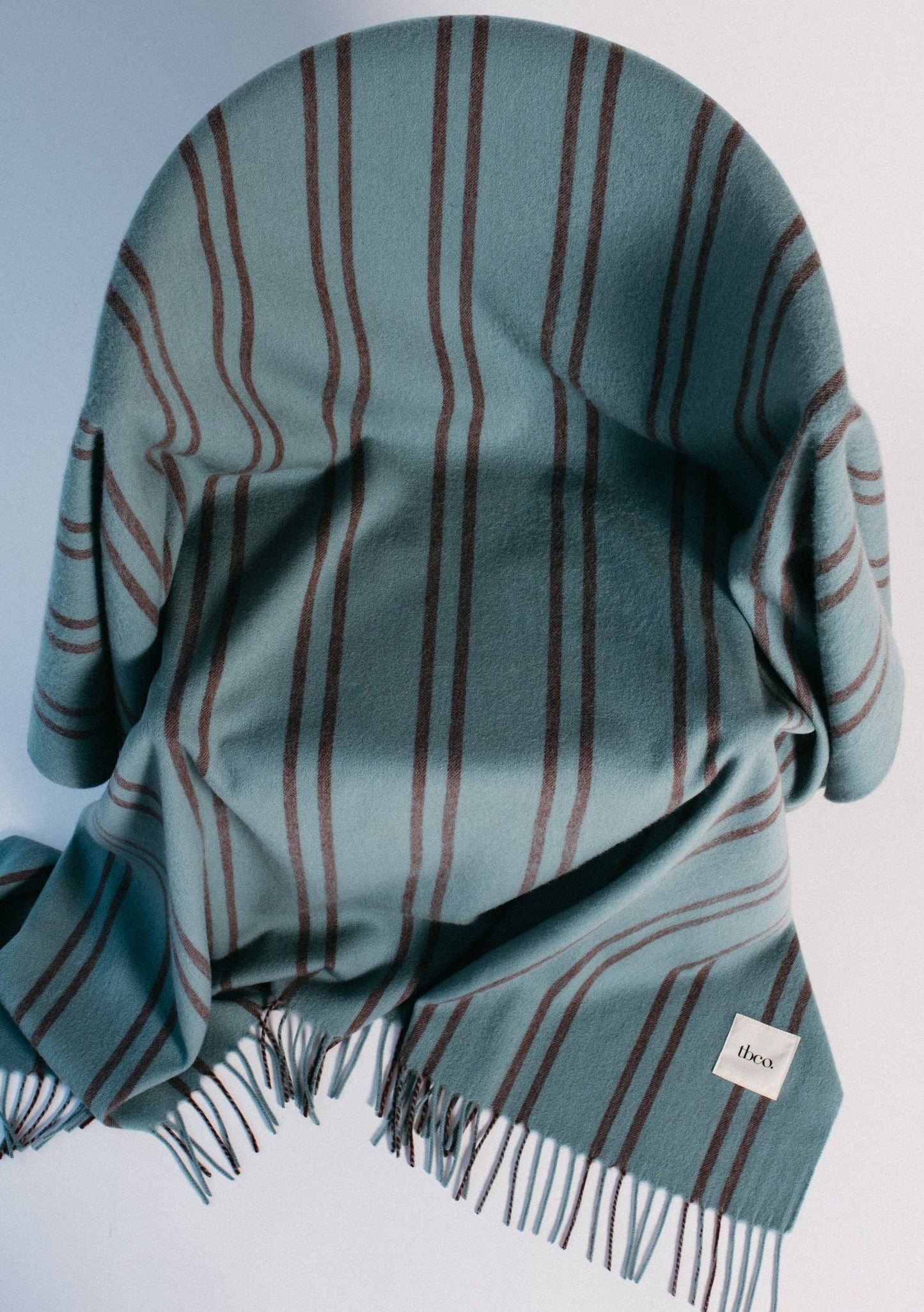 Lambswool Blanket in Mint Stripe