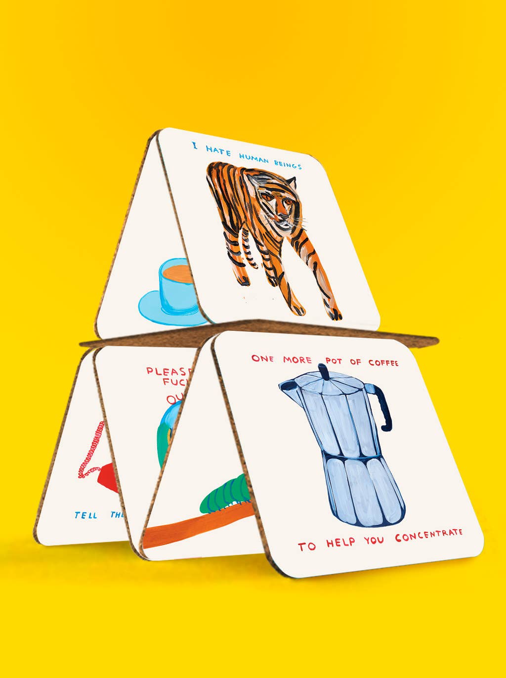 David Shrigley Coaster Set - 6 Designs