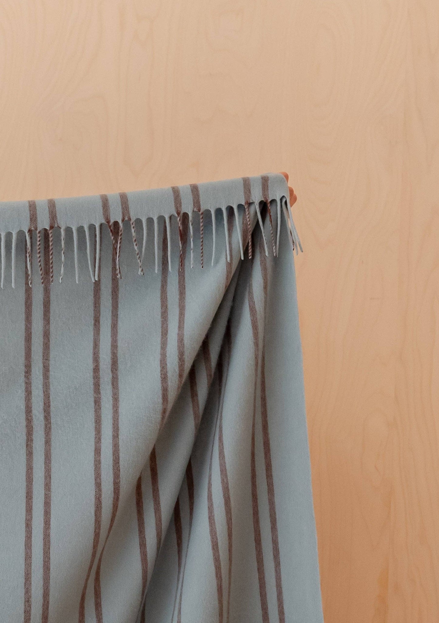 Lambswool Blanket in Mint Stripe