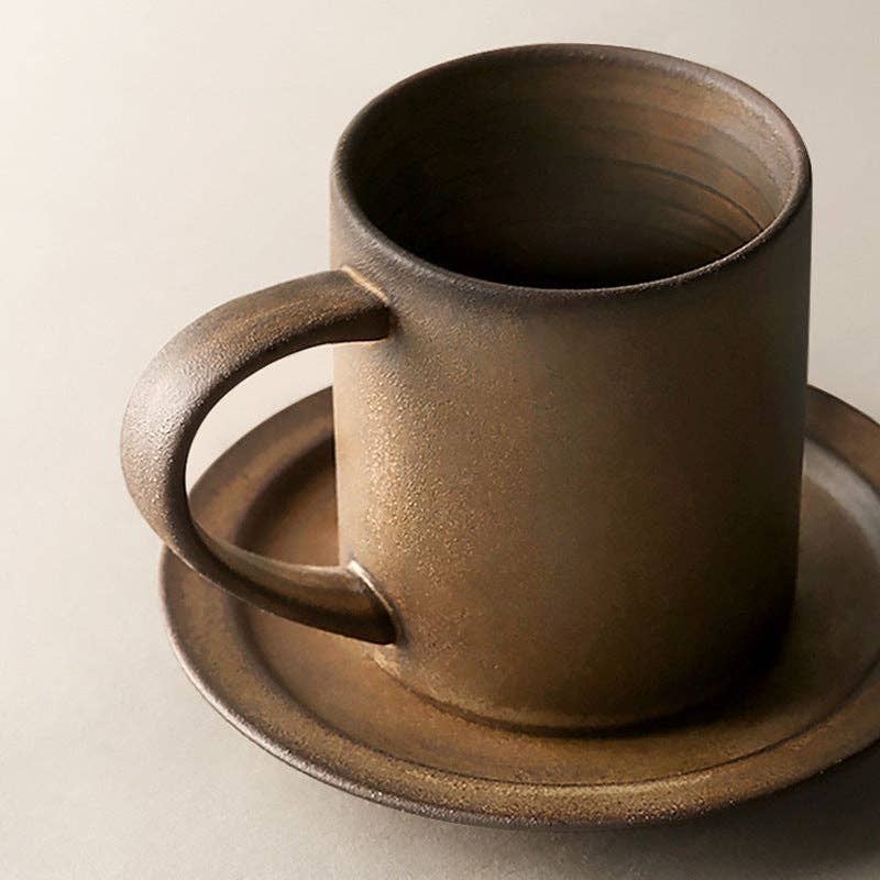 Gohobi Japanese Handmade Coffe Cup with Saucer