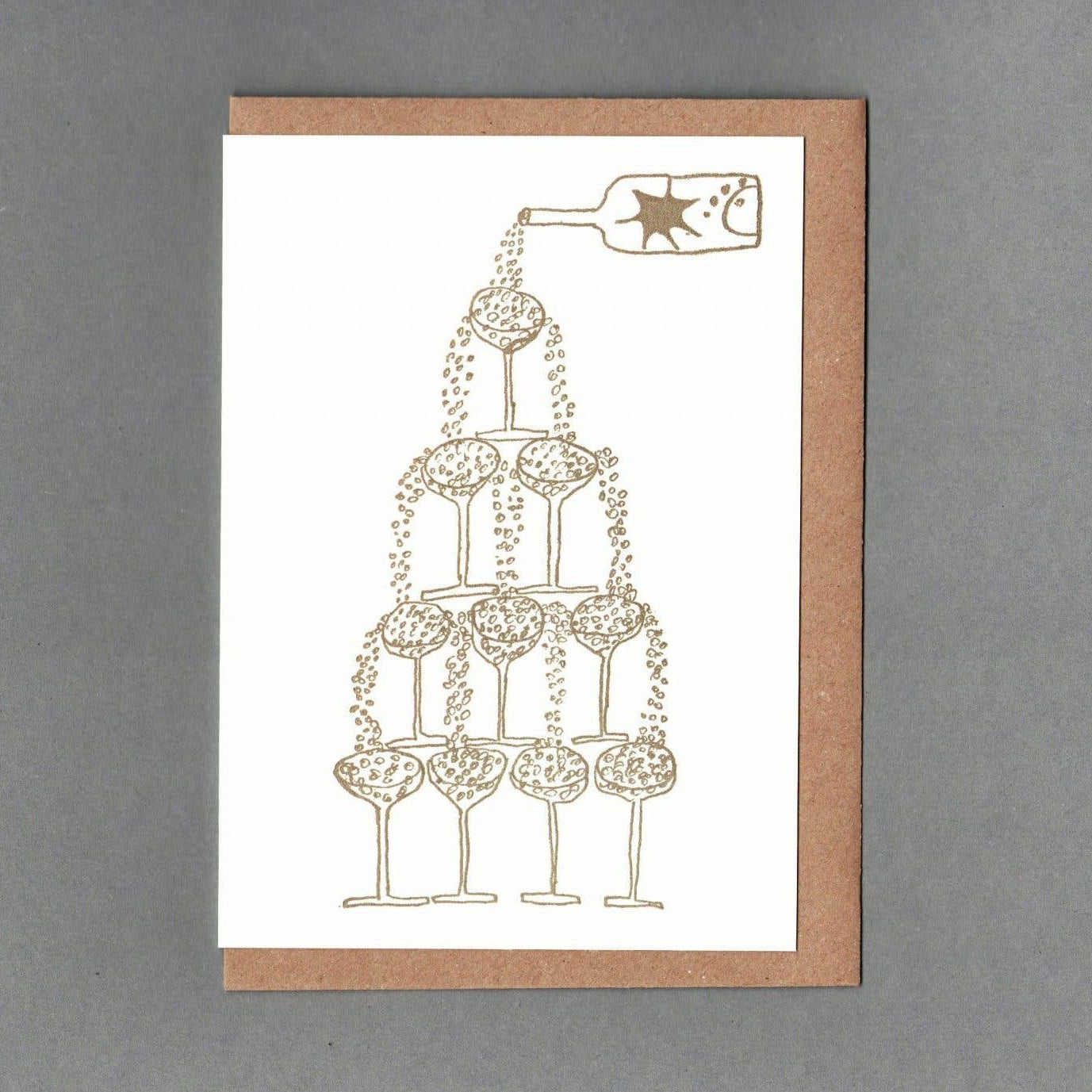 Champagne Letterpress Greeting Card