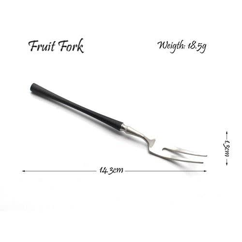 Gohobi Japanese Vintage Stainless Steel Cutlery with Black Handle - Set of 6