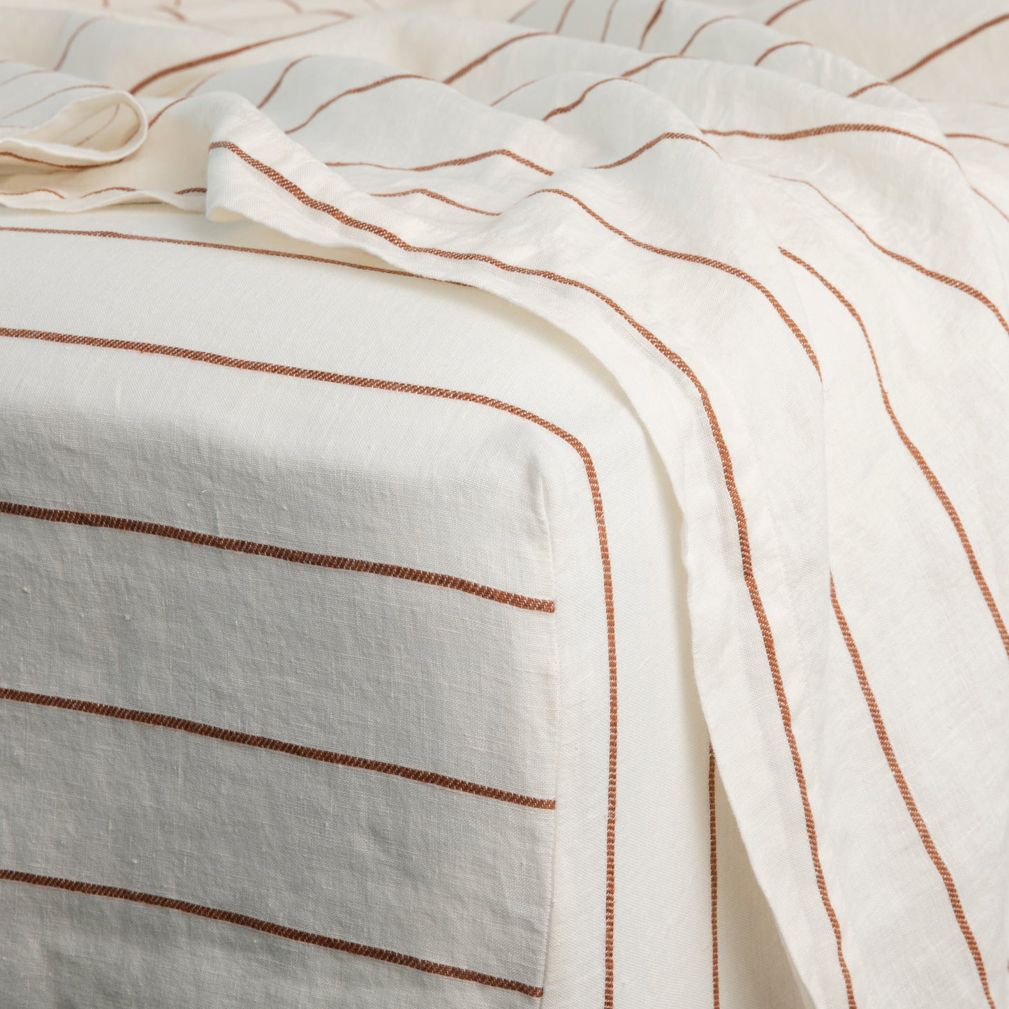 Cedar Stripe Linen Fitted Sheet