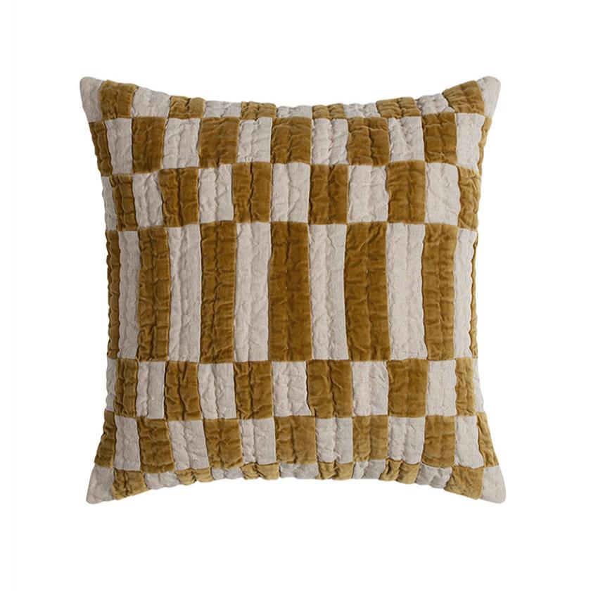 Checkerboard Cushion Golden Lichen 50x50
