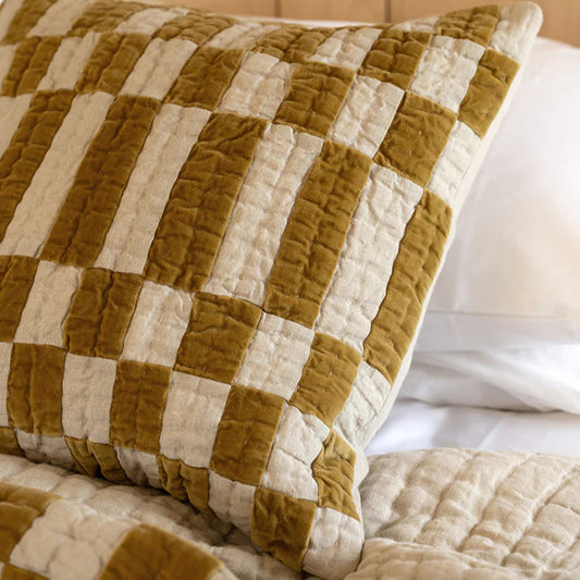 Checkerboard Cushion Golden Lichen 40x60
