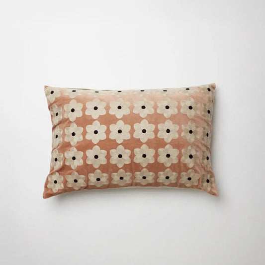 Dusky Pink Embroidered Decorative Cushion