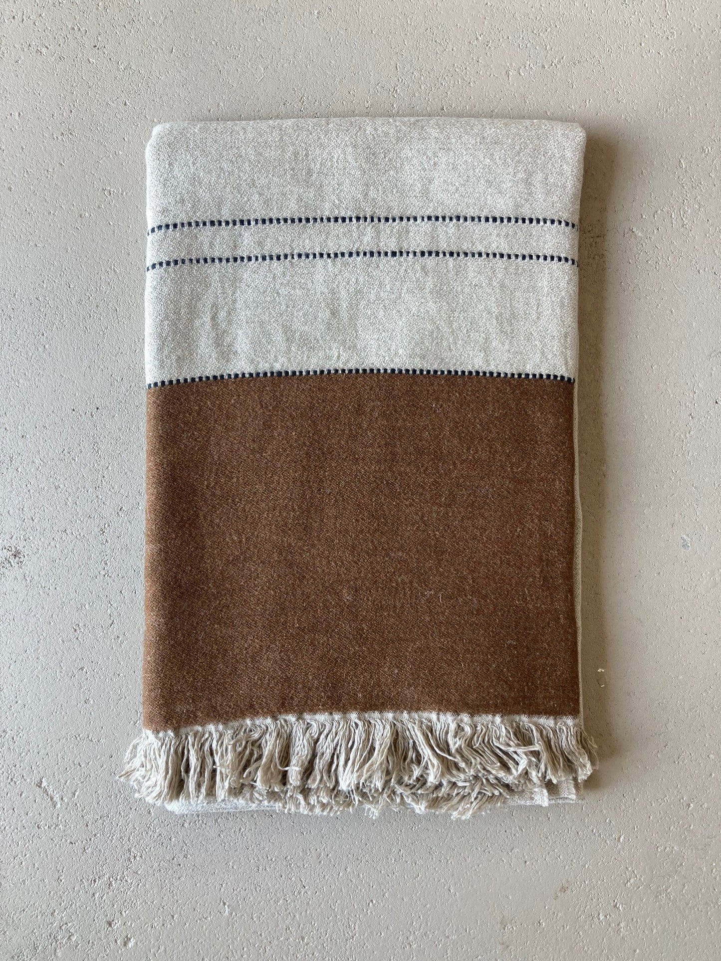 Libeco 'Foundry' Throw- Beeswax stripe 135x220