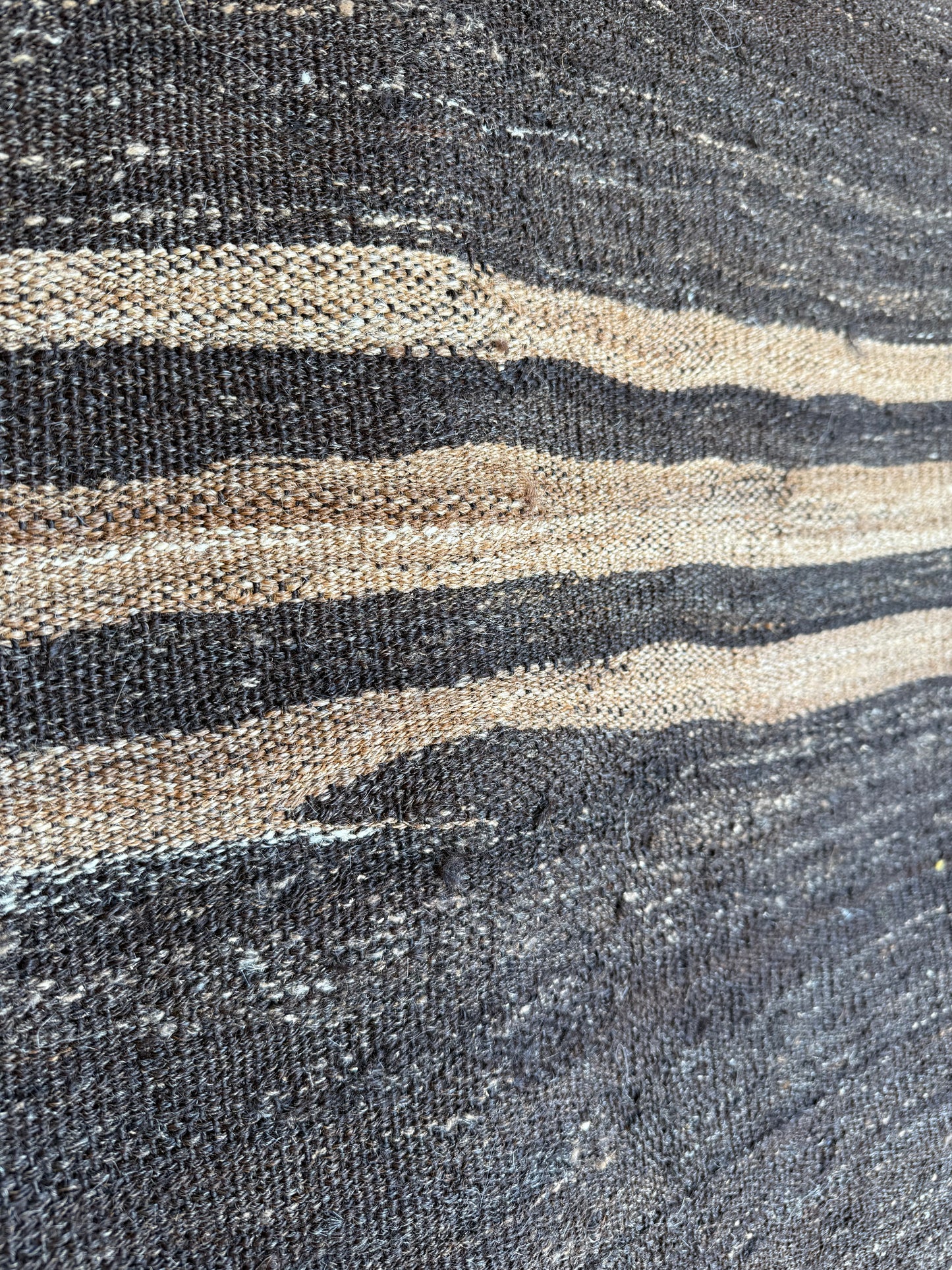 Vintage Chocolate and Caramel Striped Kilim Rug 215x280