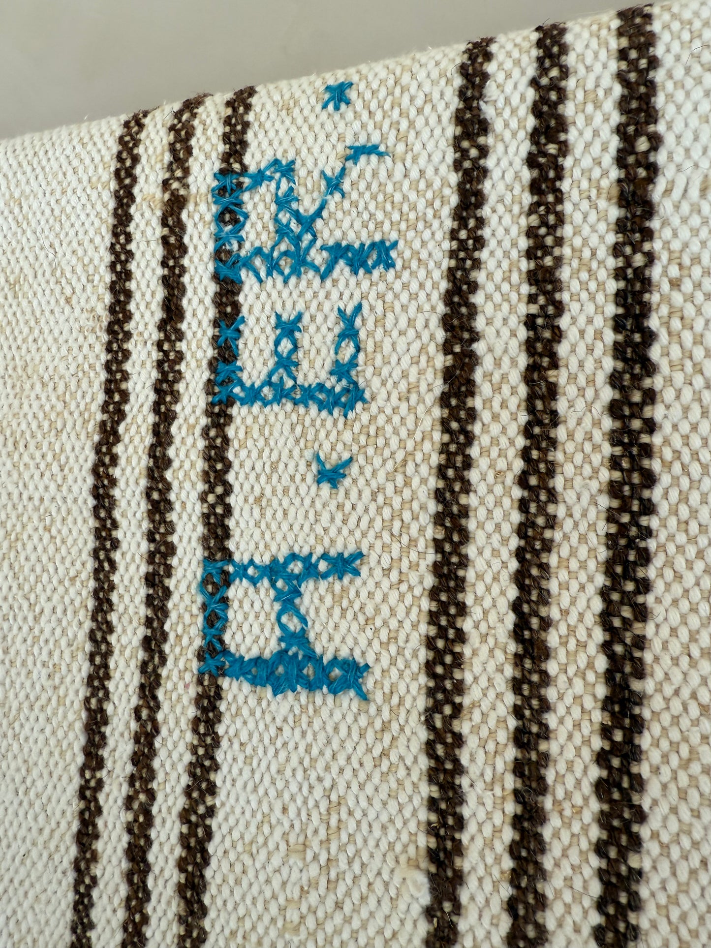 Vintage Embroidered Striped Kilim Rug 280x190