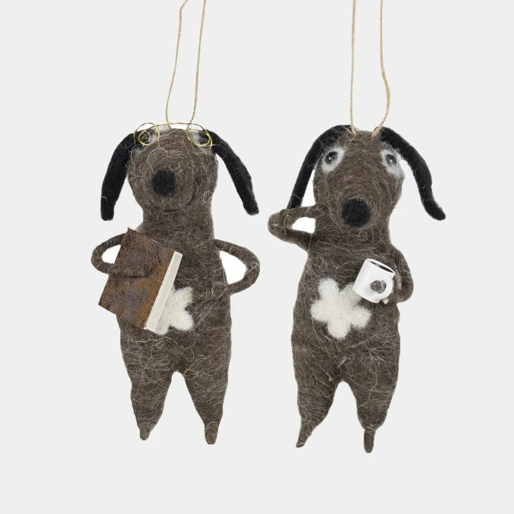 Handmade Dog Christmas Decoration - Set of 2