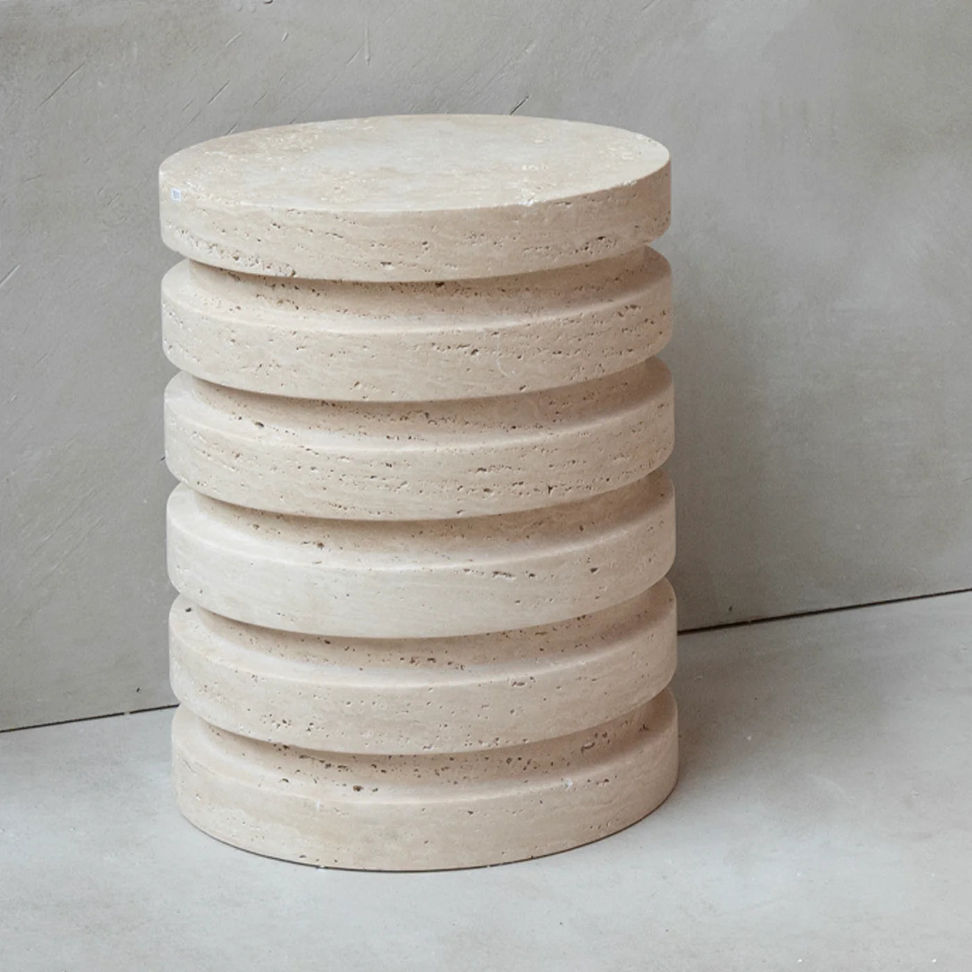 Travertine Layer Stool- Side Table
