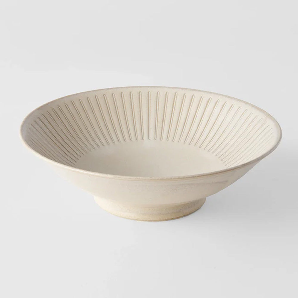 Ridged Alabaster Ramen Bowl