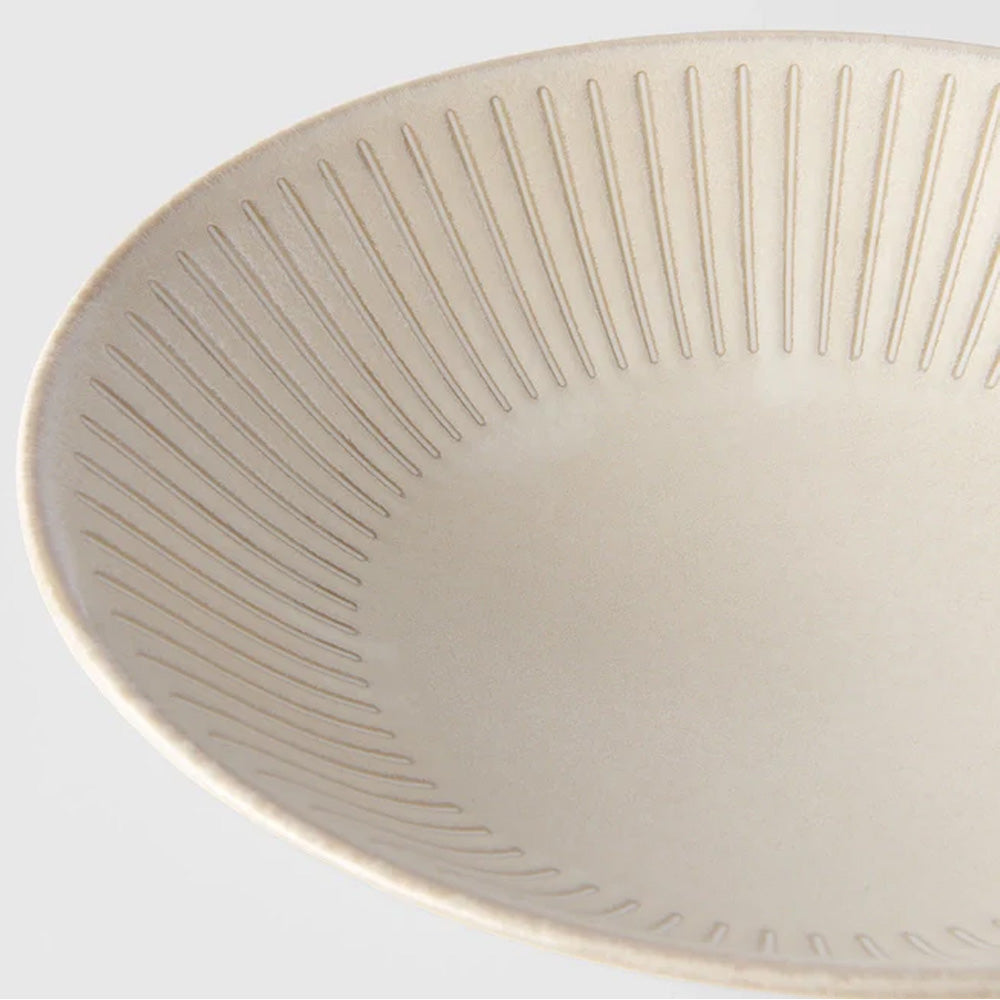 Ridged Alabaster Ramen Bowl