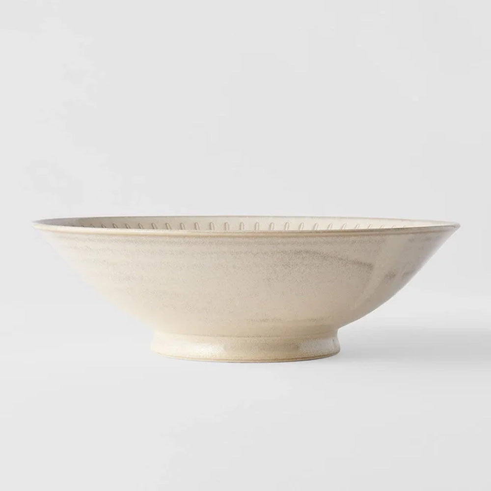 Ridged Alabaster Ramen Bowl
