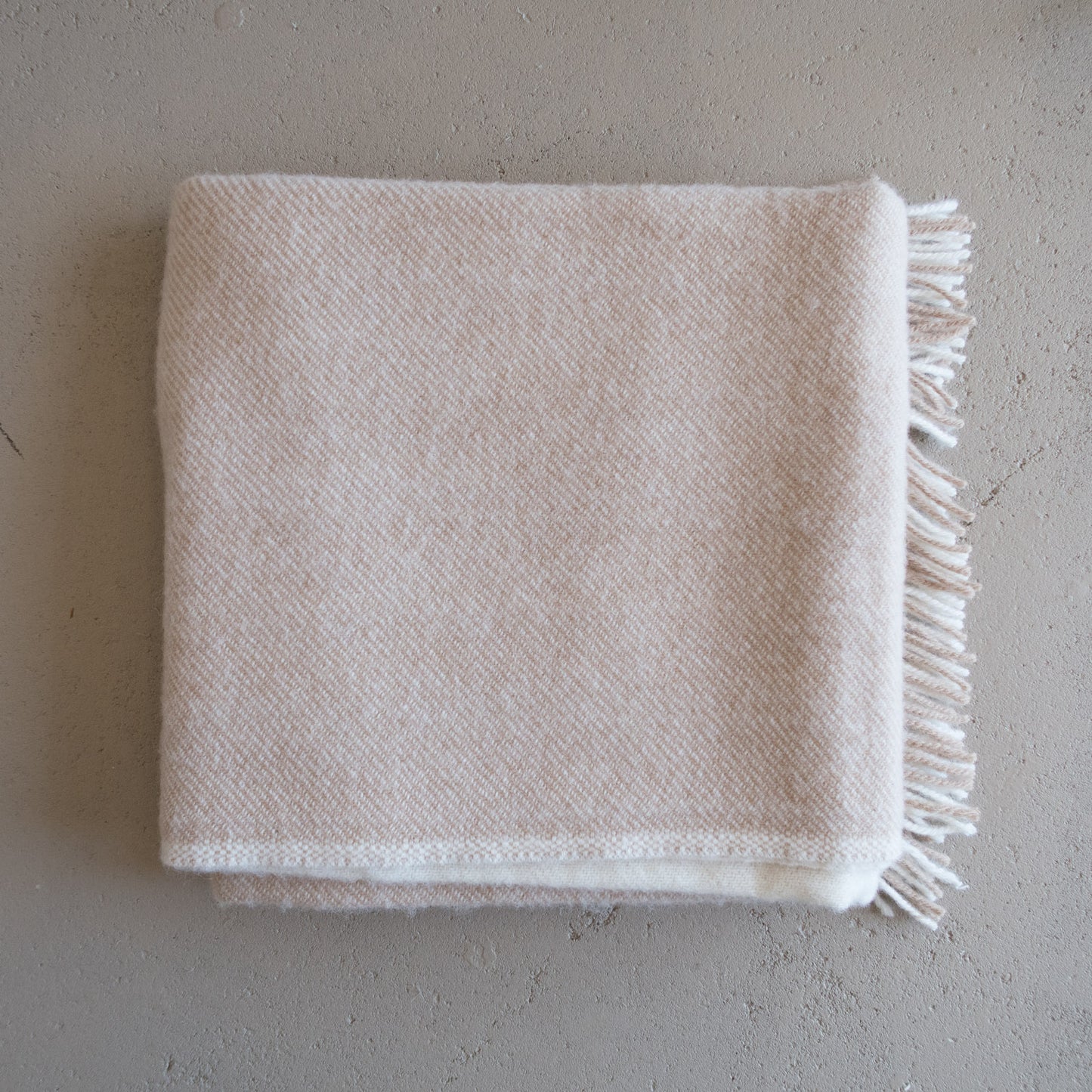 Lambs Wool Natural Two-Tone Blanket - Cream