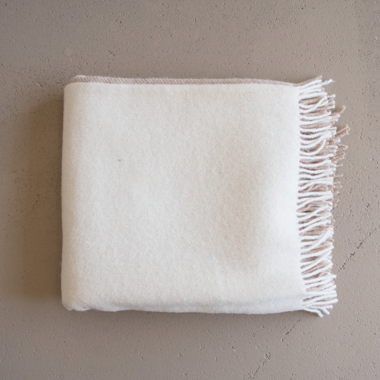Lambs Wool Natural Two-Tone Blanket - Cream