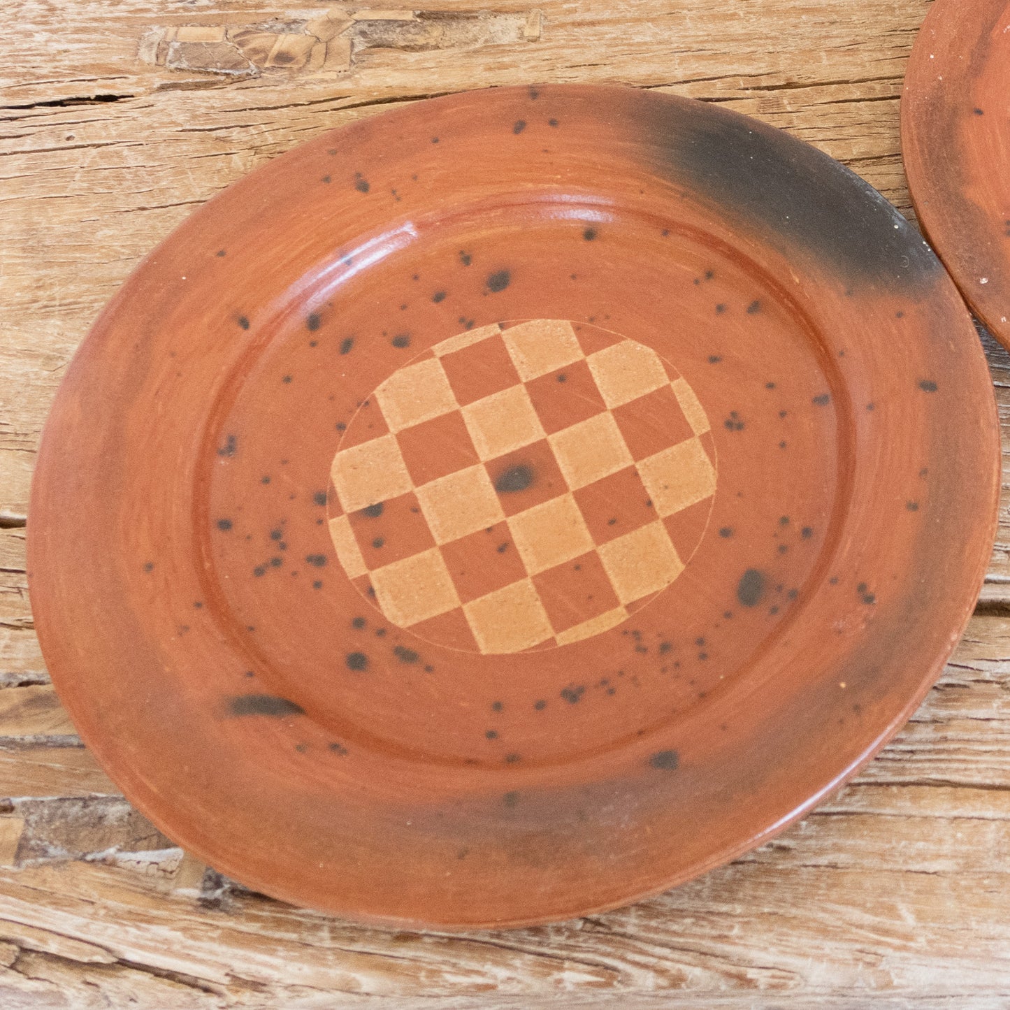 Chequered Terracotta Plates