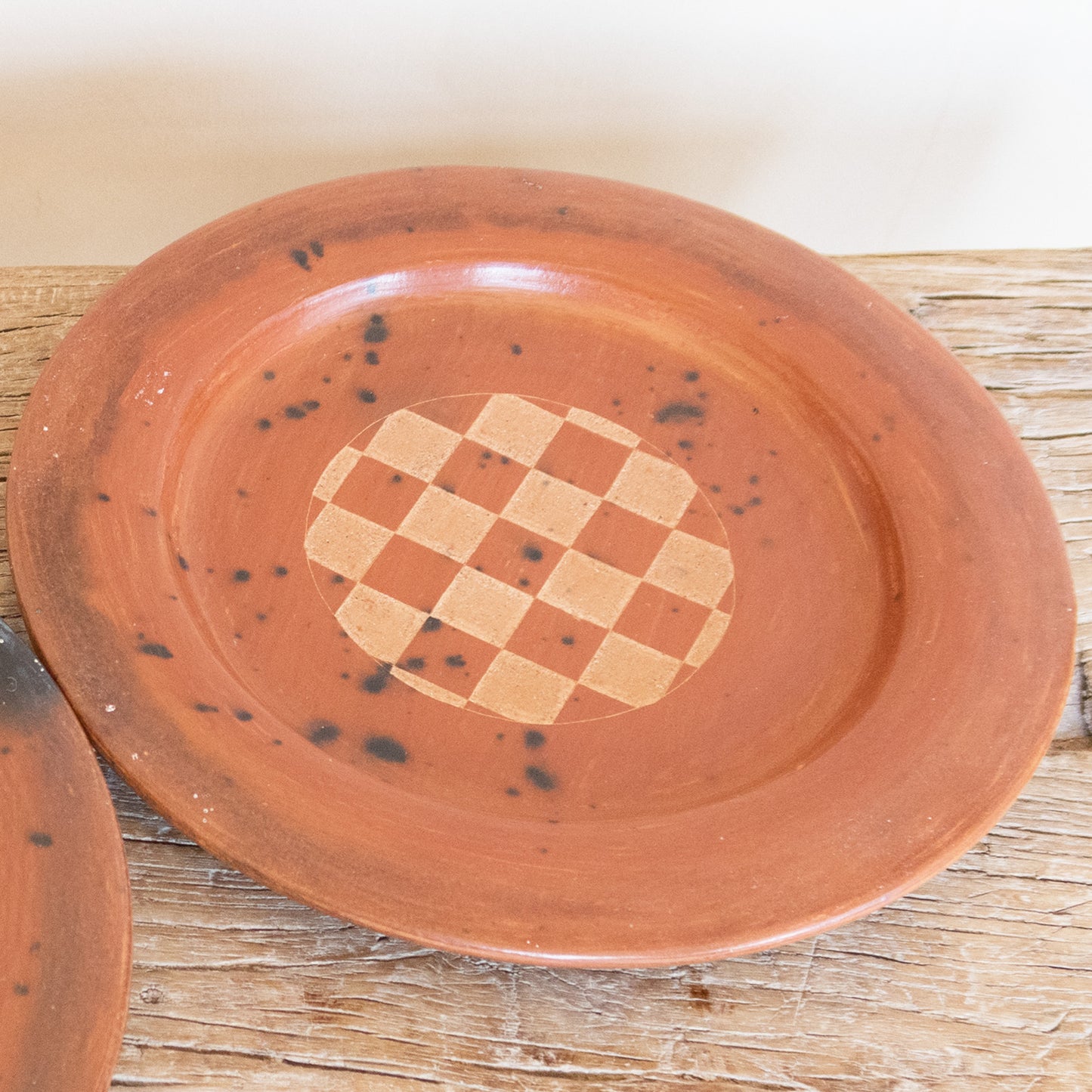 Chequered Terracotta Plates
