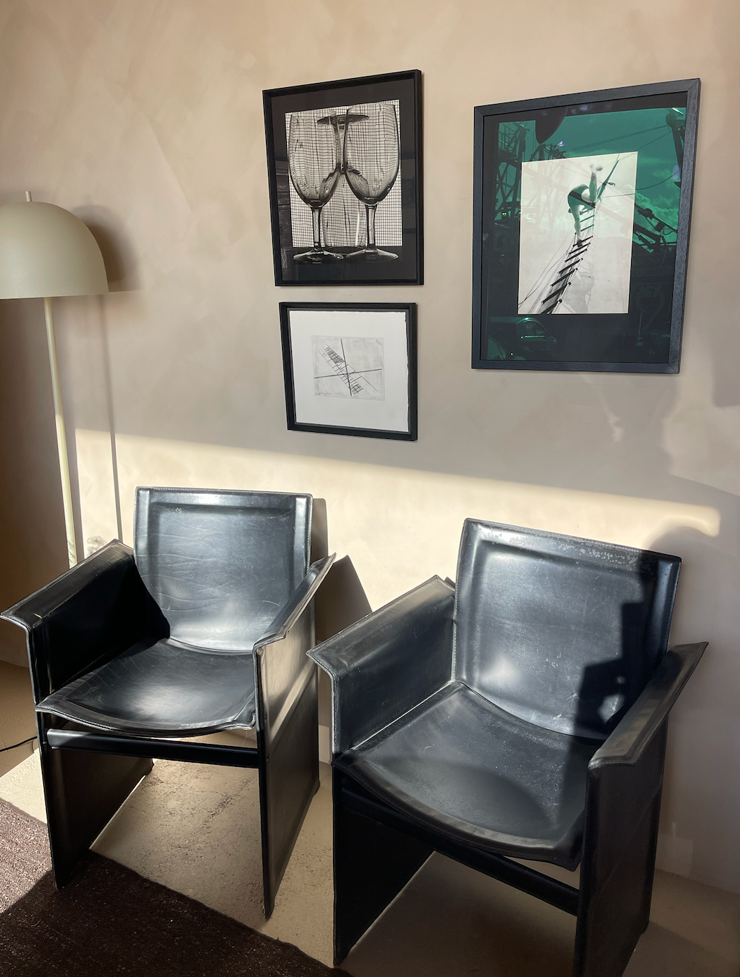 Arrben Italy 1980's vintage leather armchairs