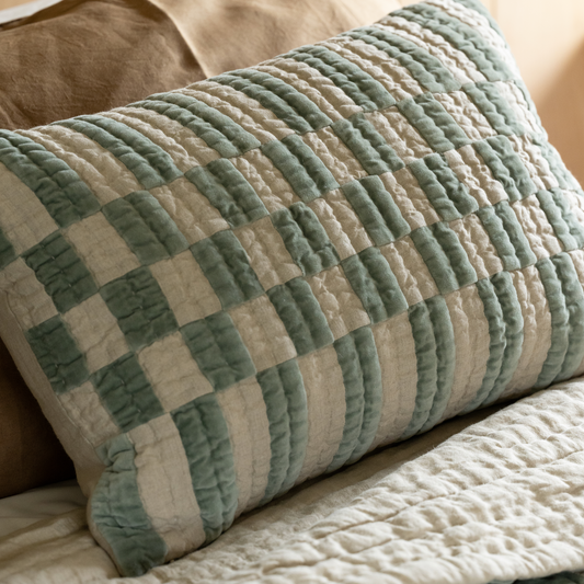 Checkerboard Cushion Pewter 40x60