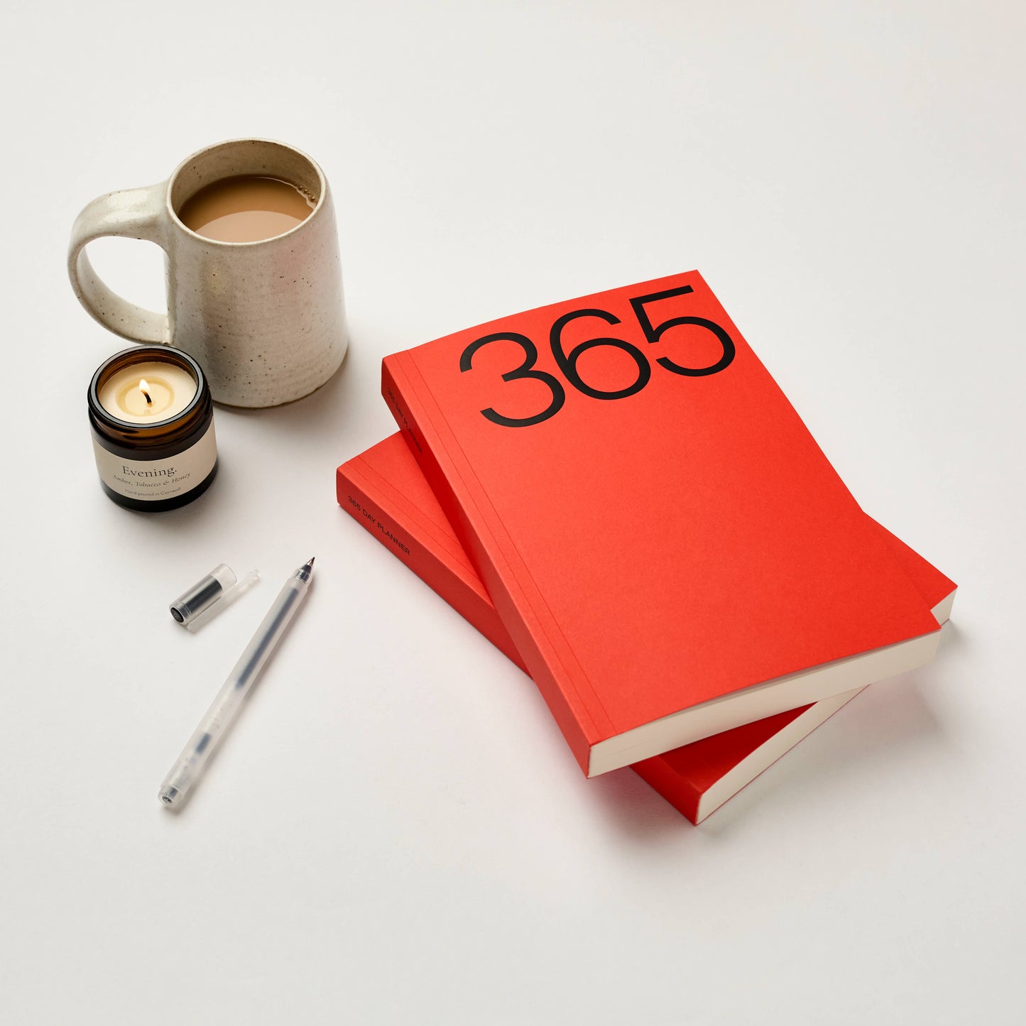 Red A5 Lay Flat 365 undated planner