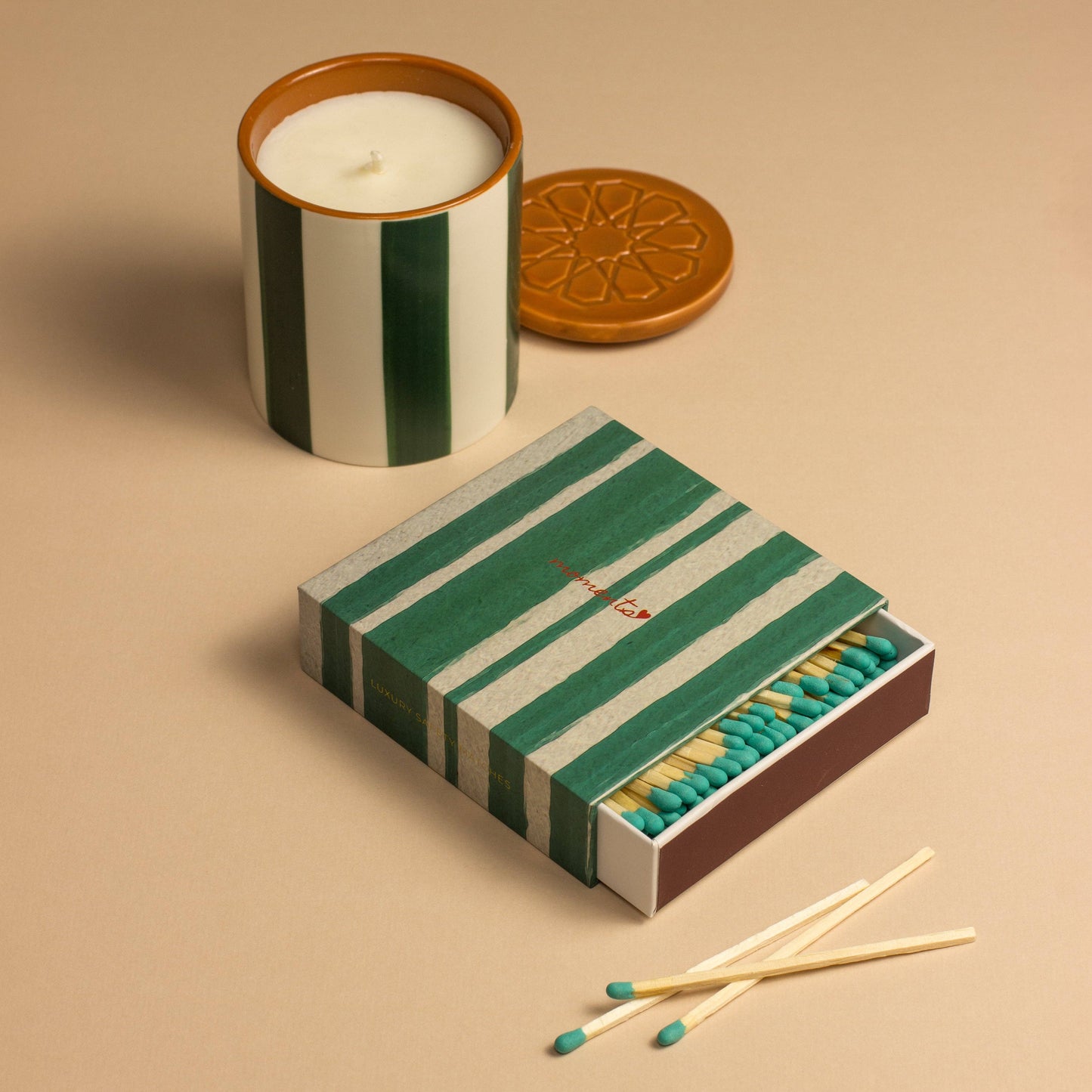 Olive Striped Memories Luxury Matches