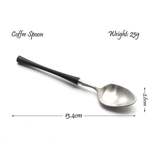 Gohobi Japanese Vintage Stainless Steel Cutlery with Black Handle - Set of 6