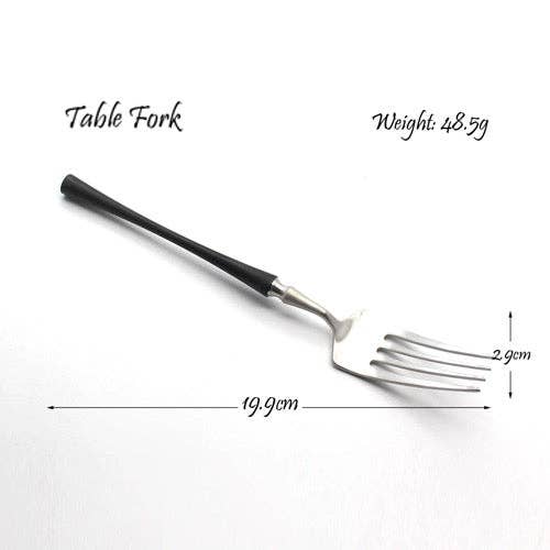 Gohobi Japanese Vintage Stainless Steel Cutlery with Black Handle - Set of 6