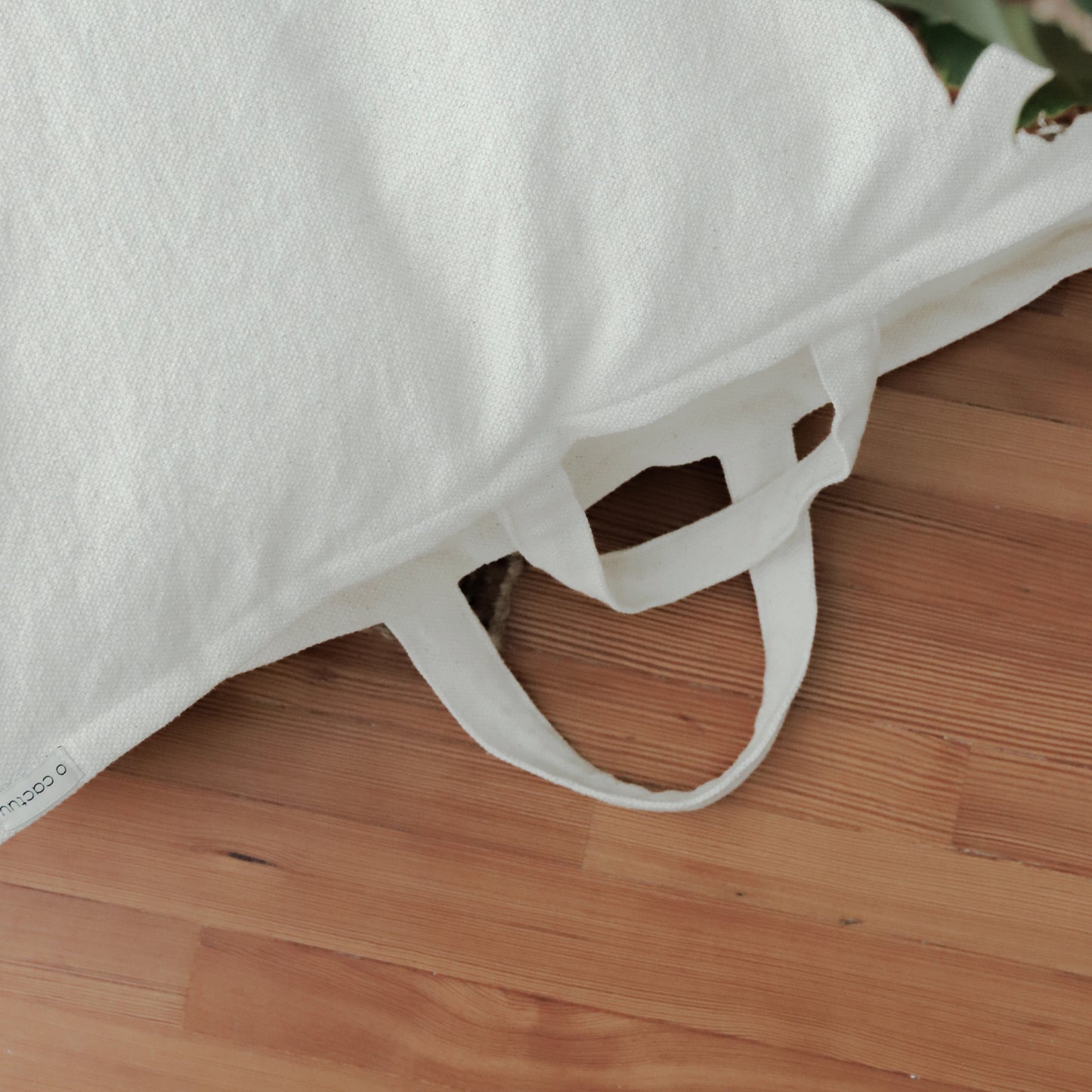 Cotton Floor Cushion Neutral 80x80