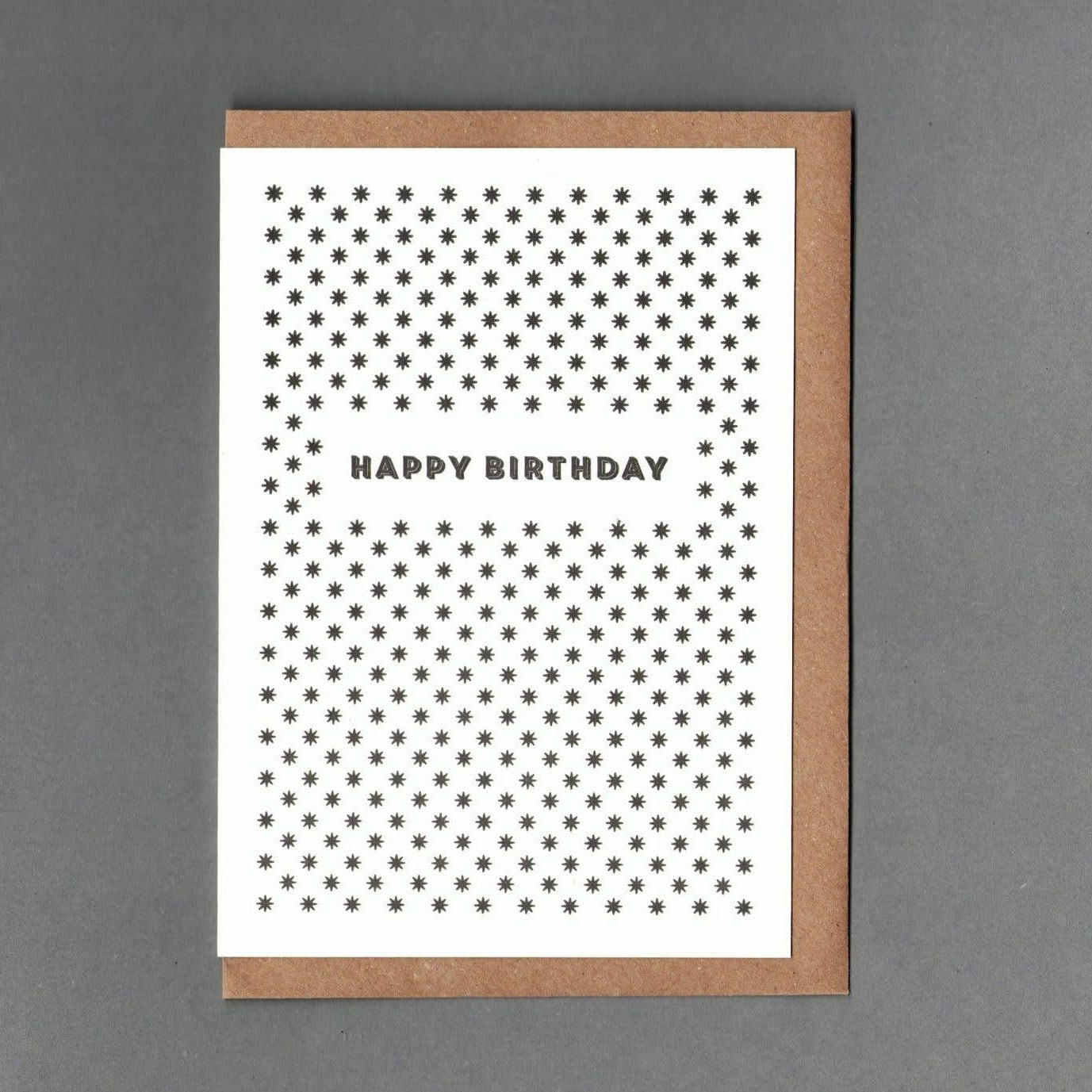 Happy Birthday B&W. Letterpress Greeting Card