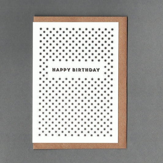 Happy Birthday B&W. Letterpress Greeting Card
