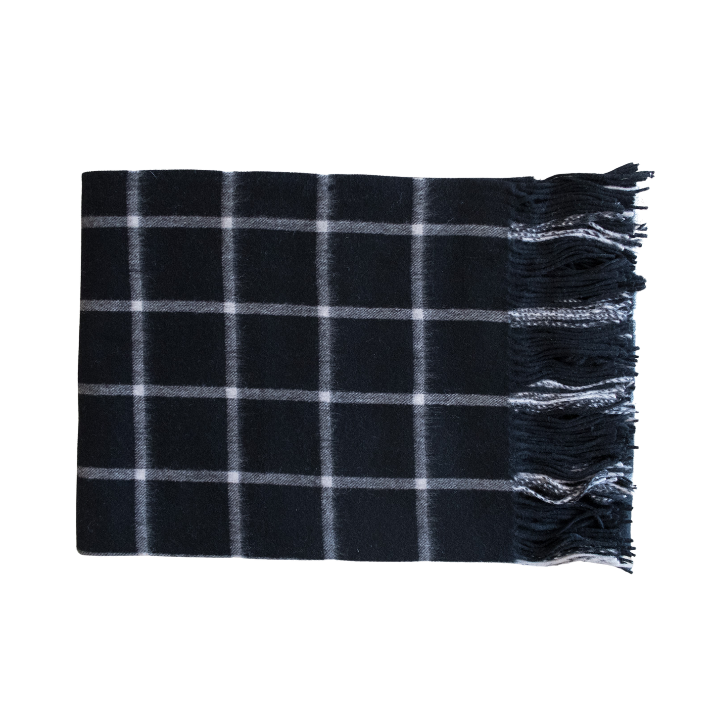 Lambs Wool Black & White Checked Blanket