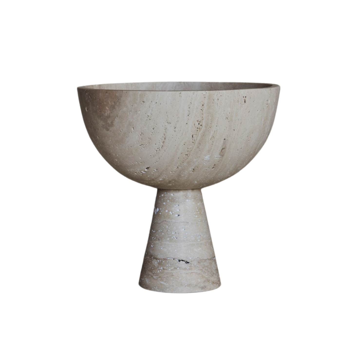 Travertine Pedestal Bowl