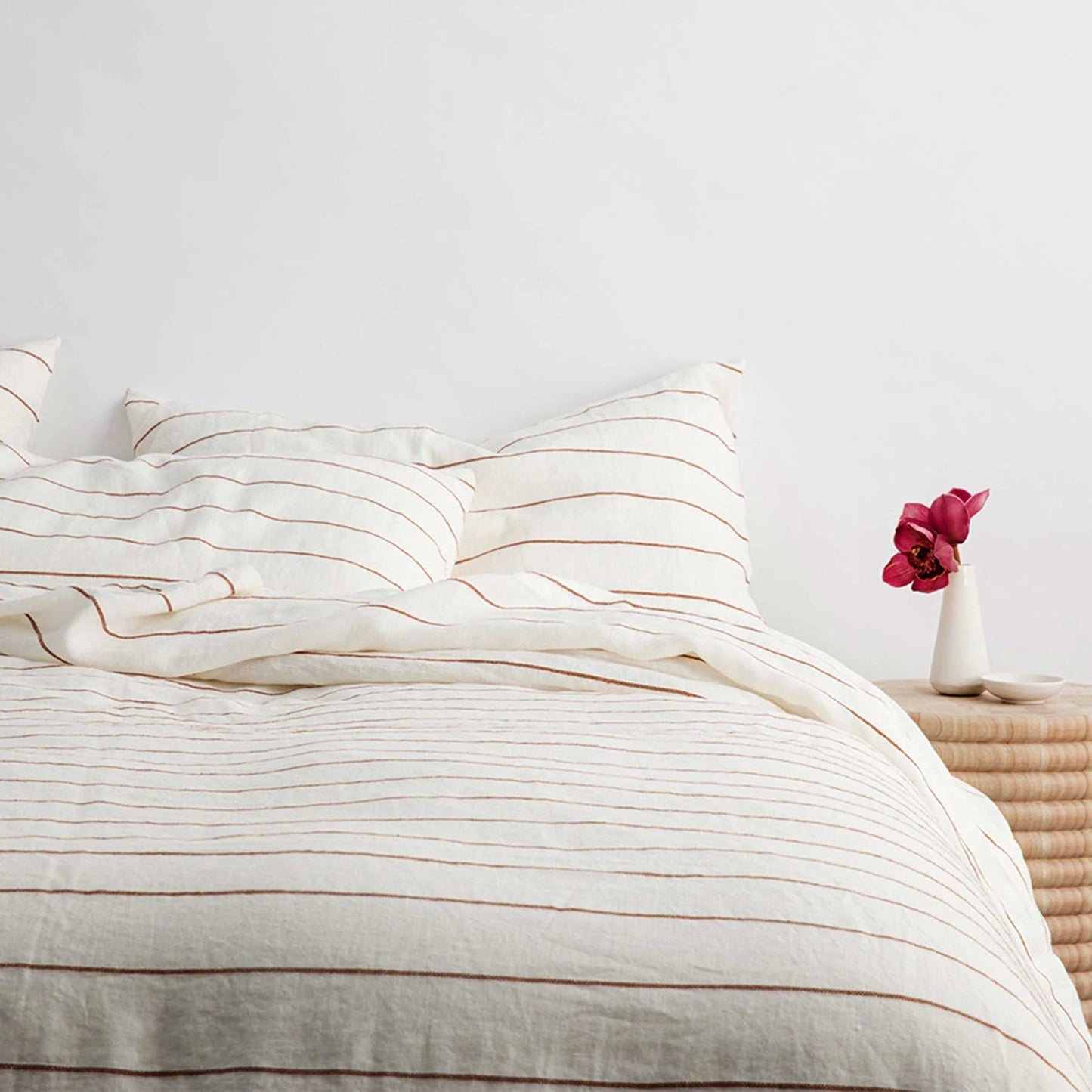 Cedar Stripe Linen Fitted Sheet