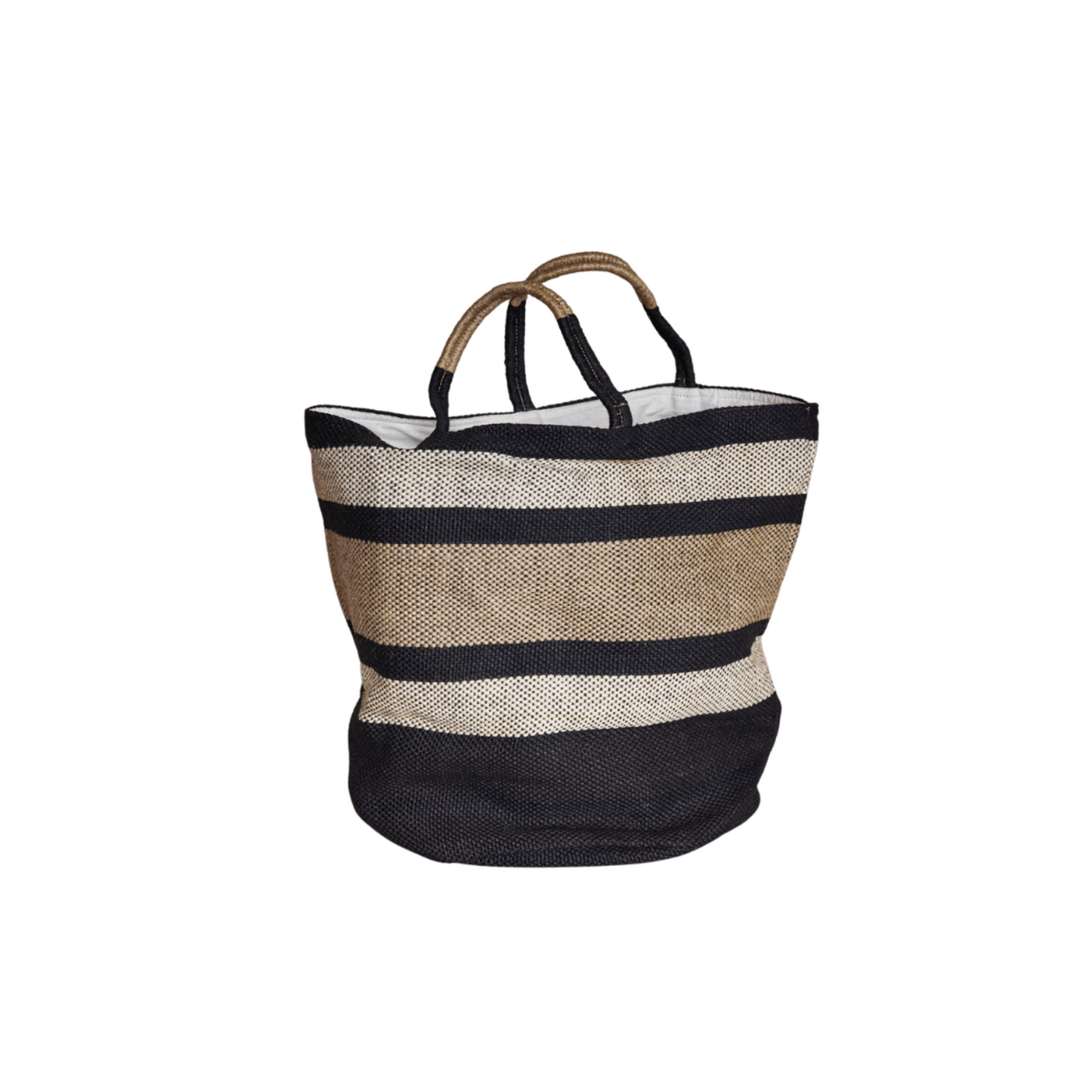 Black and Natural Jute Bag