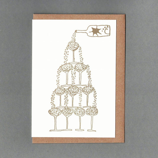Champagne Letterpress Greeting Card