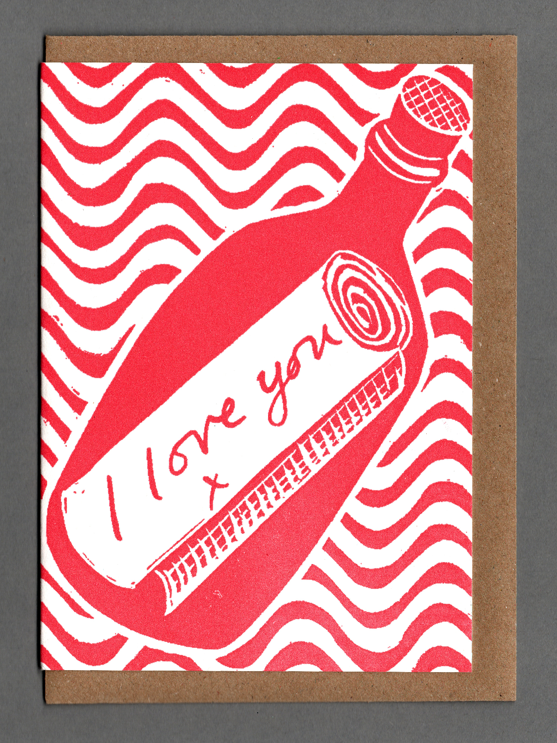 I Love You - Message In A Bottle Card