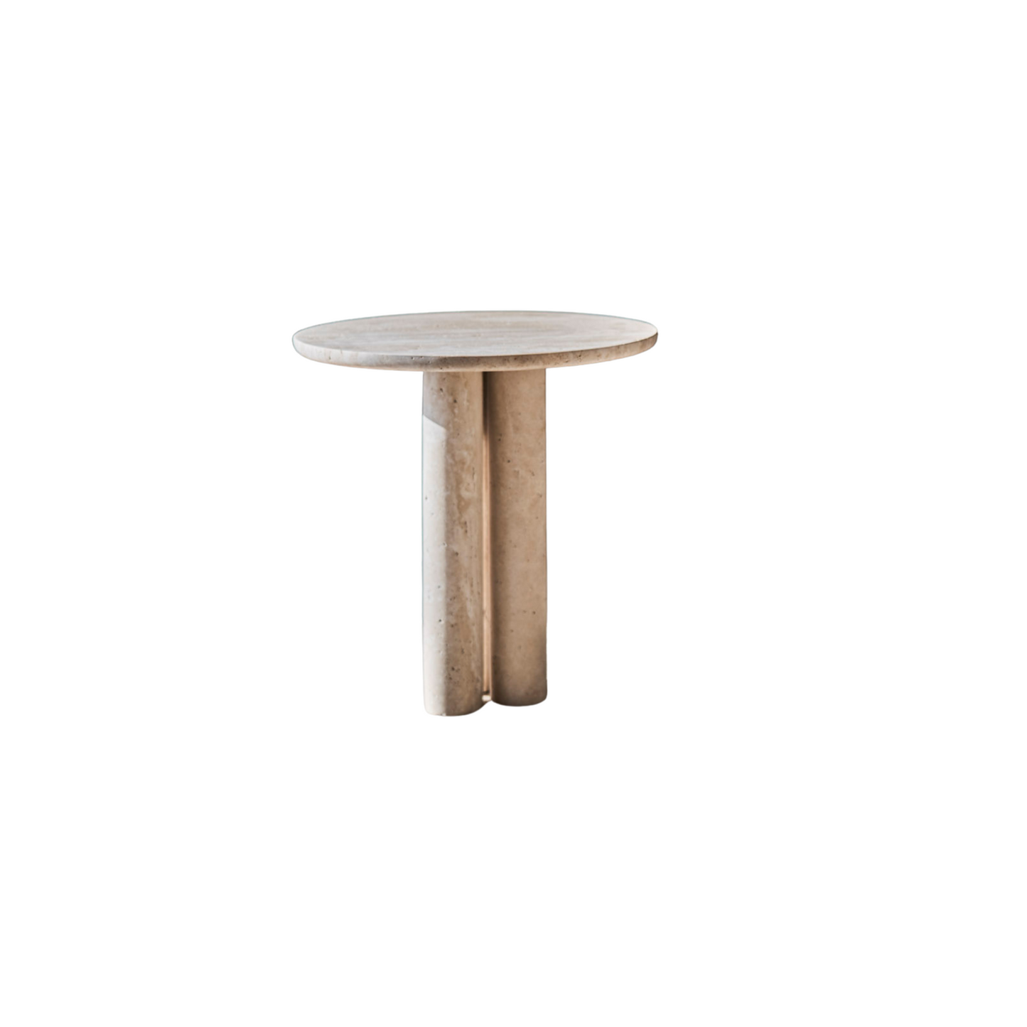 Travertine Oval Side Table