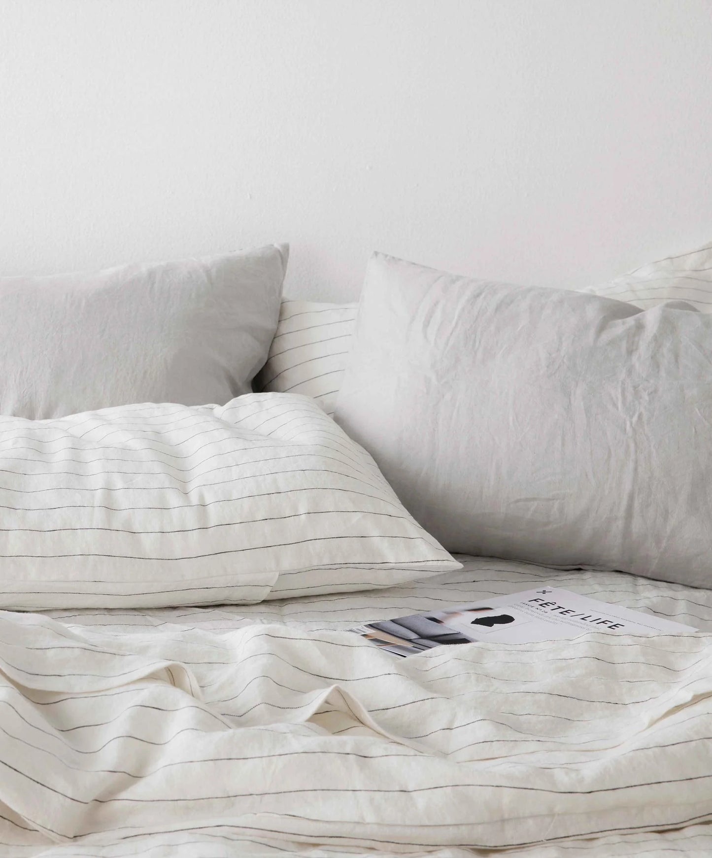 Pencil Stripe Linen Duvet Cover Set