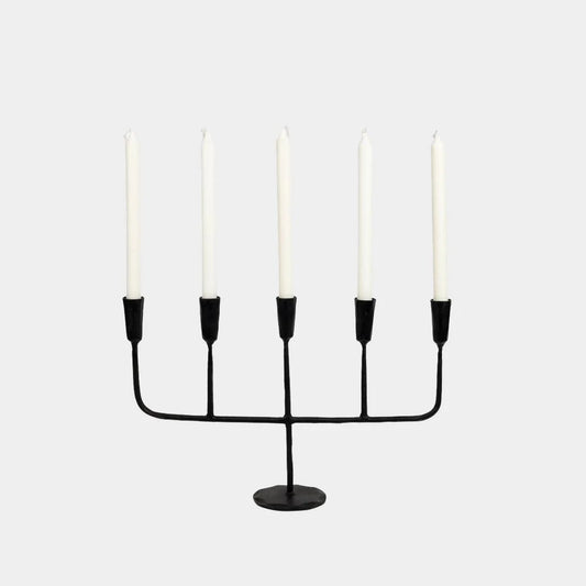 Cast Iron, 5 Arm Candle Holder