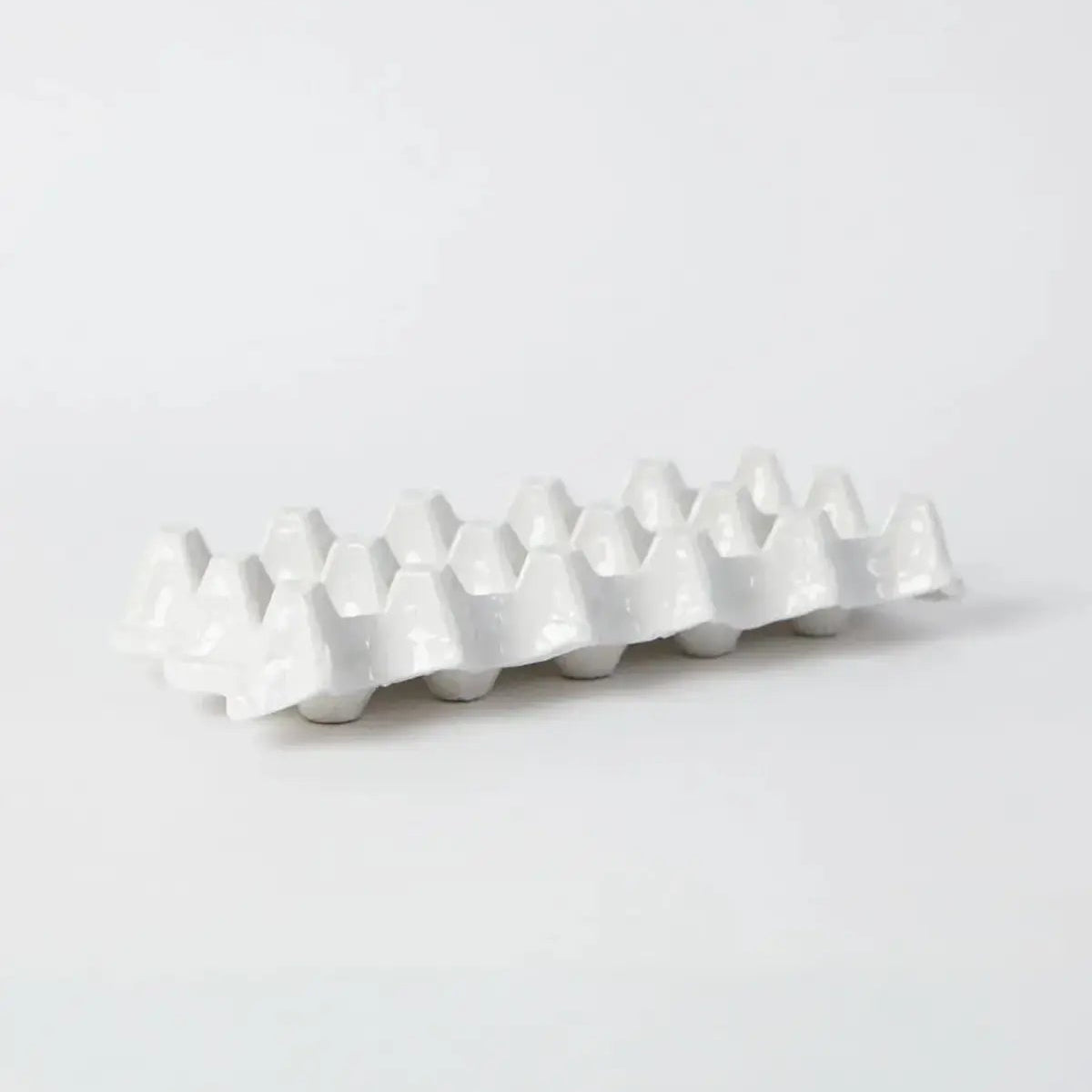 White Stoneware Egg Storage Dish