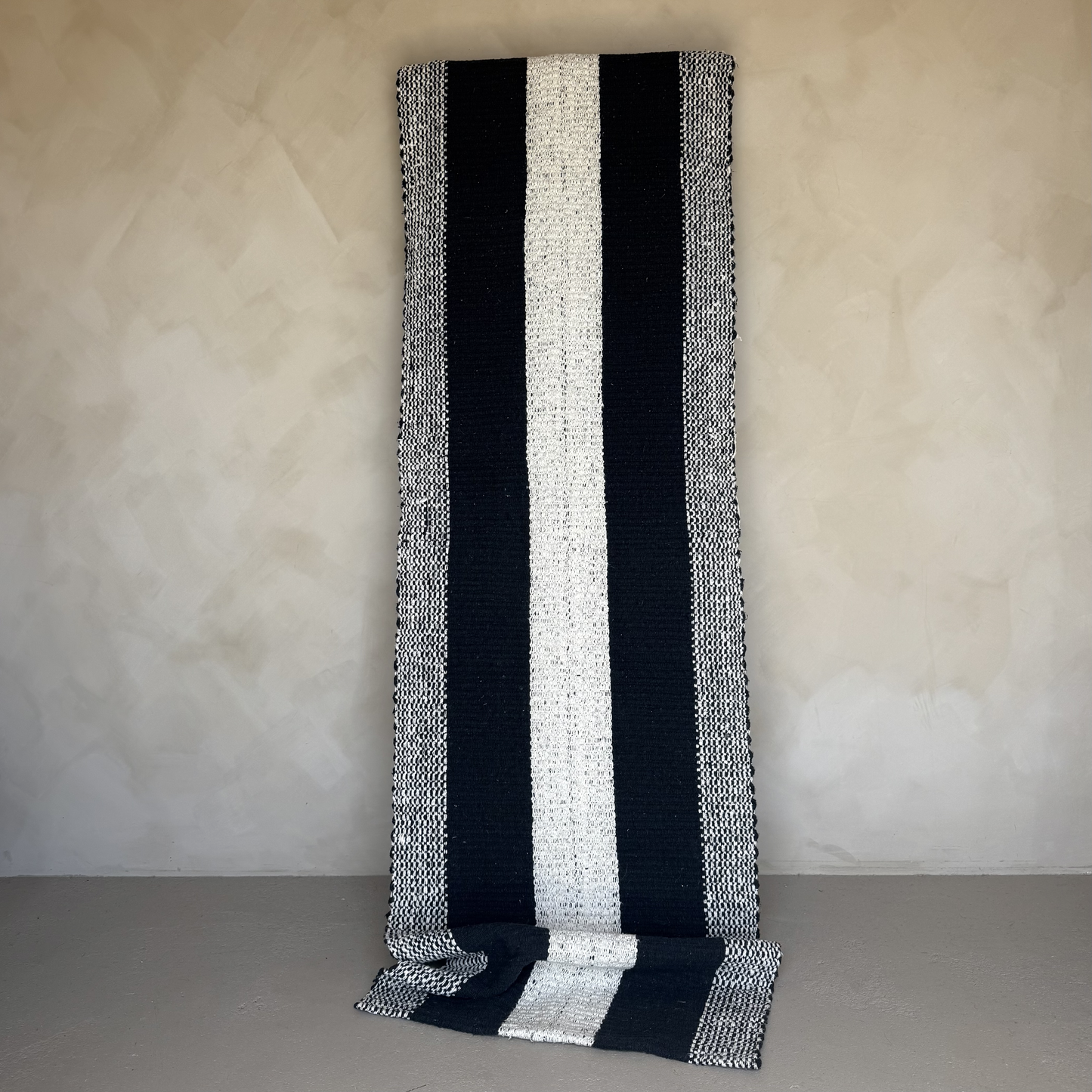 Navy Handwoven Cotton Striped Runner 315x75