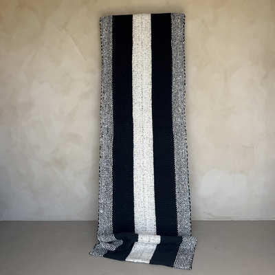 Navy Handwoven Cotton Striped Runner 315x75