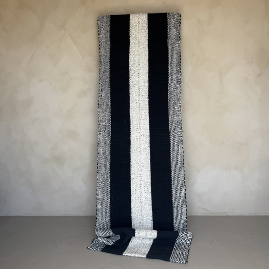 Navy Handwoven Cotton Striped Runner 315x75
