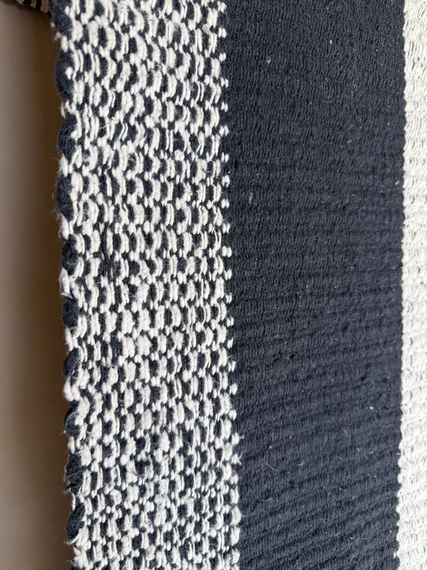 Navy Handwoven Cotton Striped Runner 315x75
