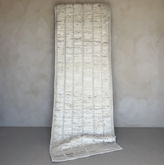 Beige Handwoven Cotton Runner 300x80