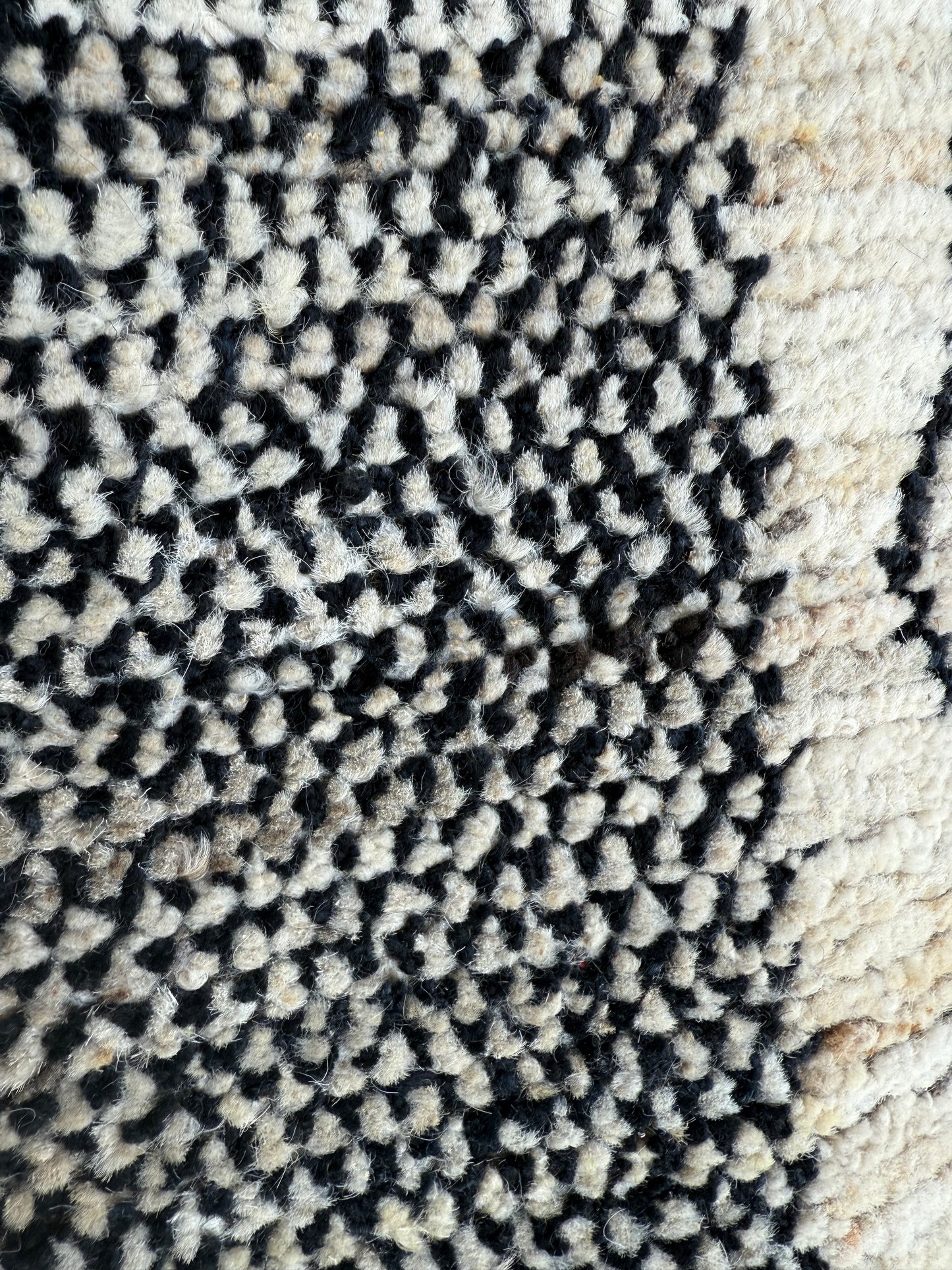 Black & Beige Handwoven Wool Runner 302x87