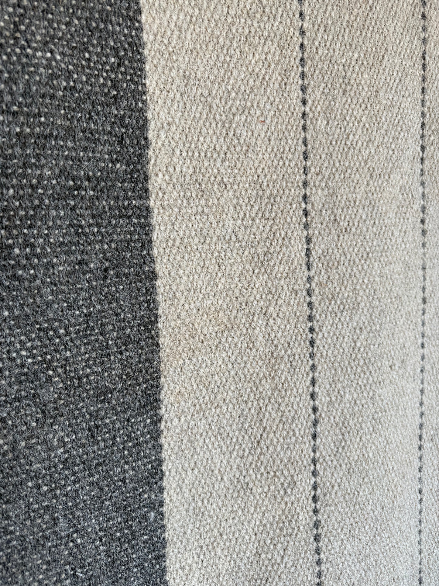 Grey and Cream Striped Rug 250x175