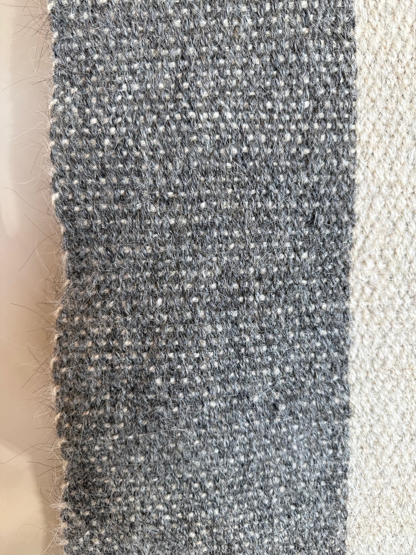 Grey and Cream Striped Rug 250x175