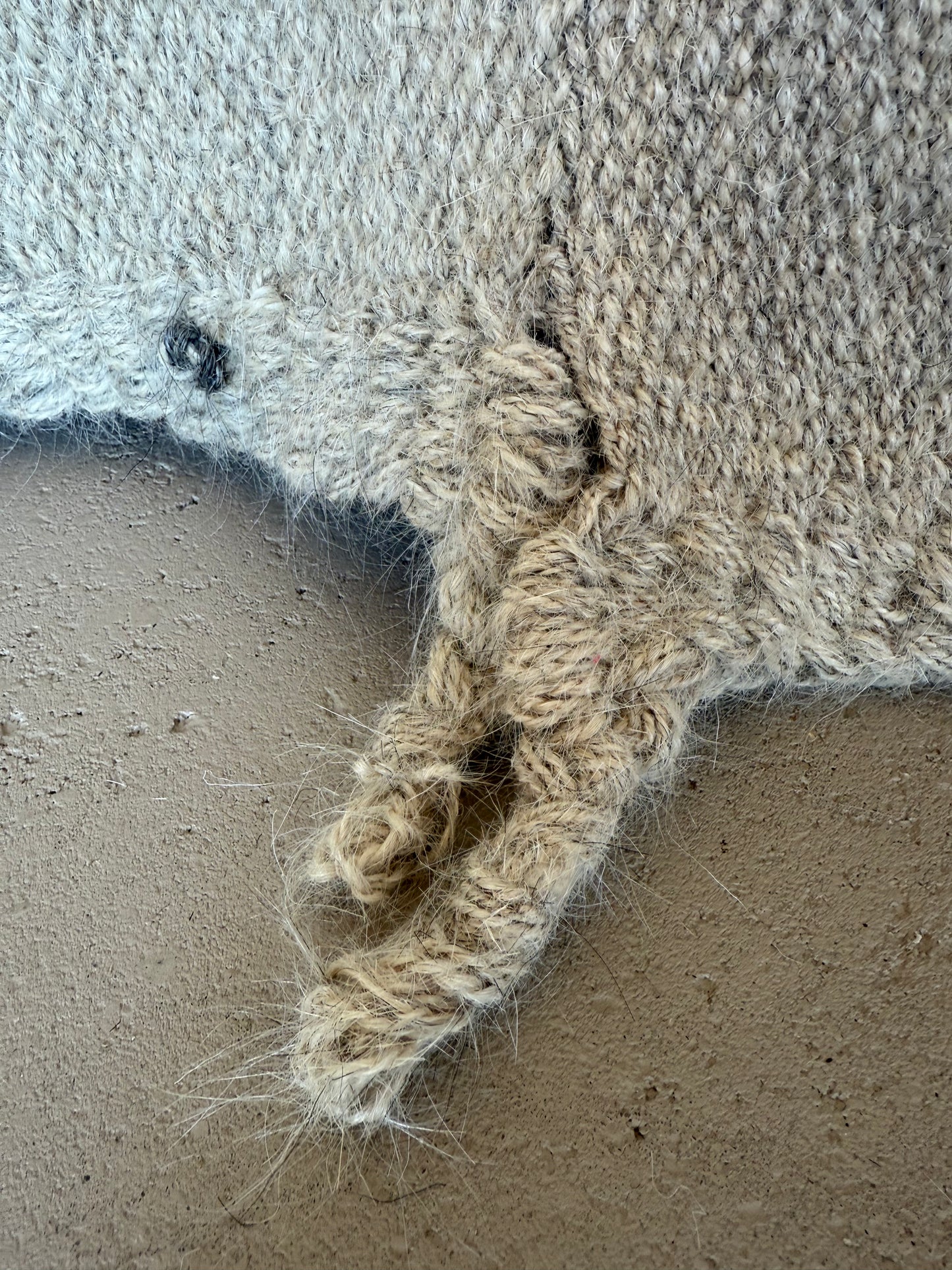 Grey and Cream Striped Rug 250x175
